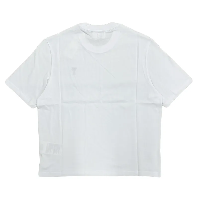 AMI PARIS  |Crew Neck Heart Plain Cotton Short Sleeves Logo Designers