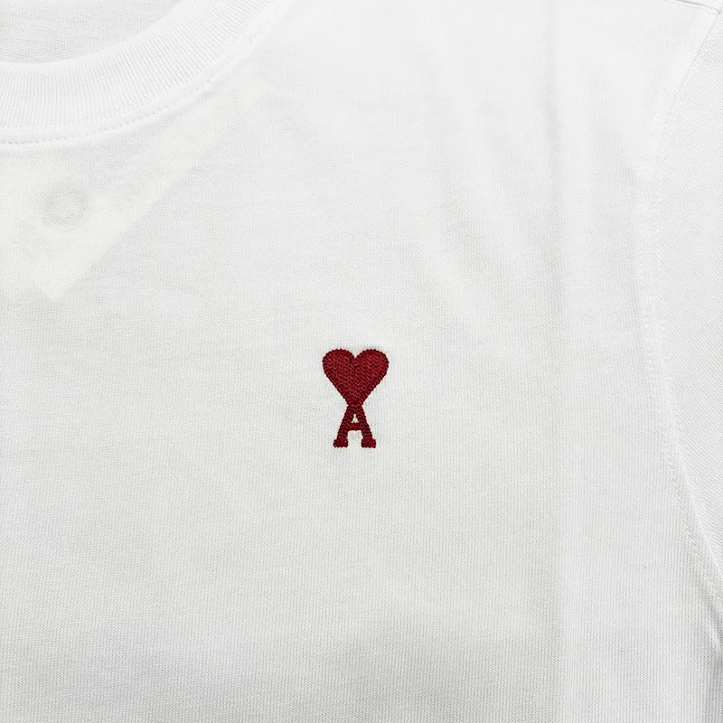 AMI PARIS  |Crew Neck Heart Plain Cotton Short Sleeves Logo Designers