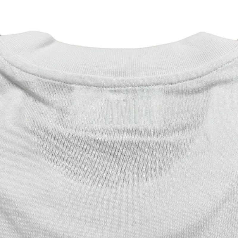 AMI PARIS  |Crew Neck Heart Plain Cotton Short Sleeves Logo Designers