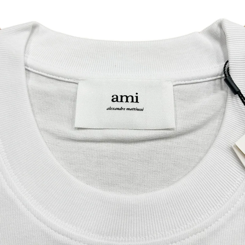 AMI PARIS  |Crew Neck Heart Plain Cotton Short Sleeves Logo Designers