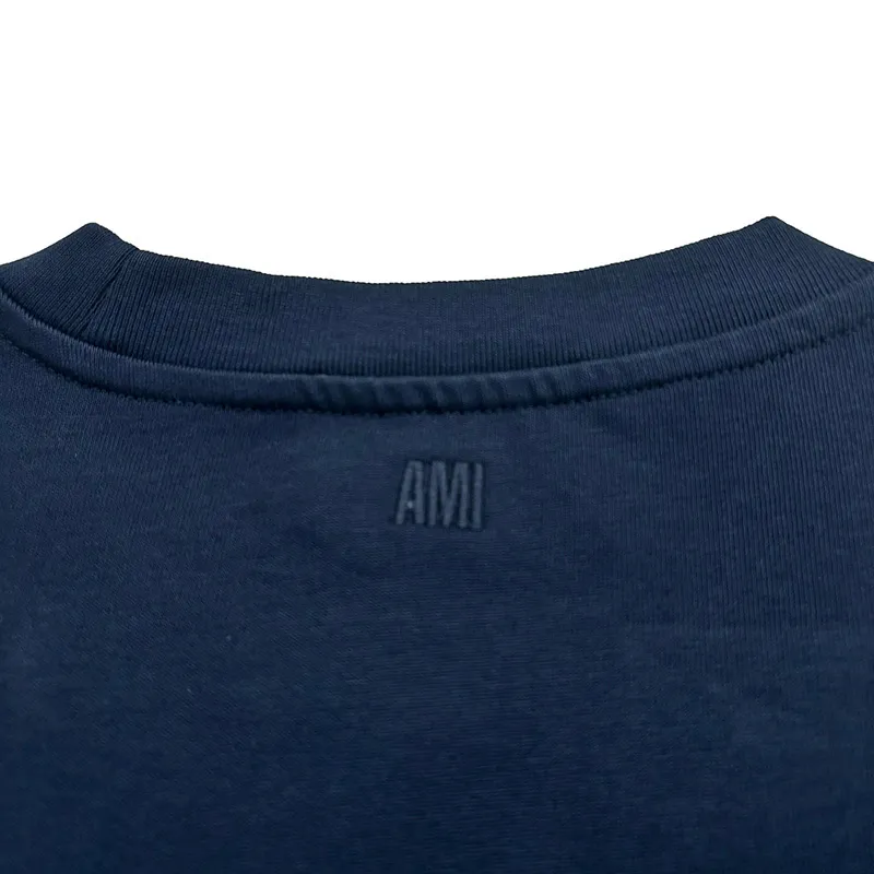 AMI PARIS  |Crew Neck Heart Plain Cotton Short Sleeves Logo Designers