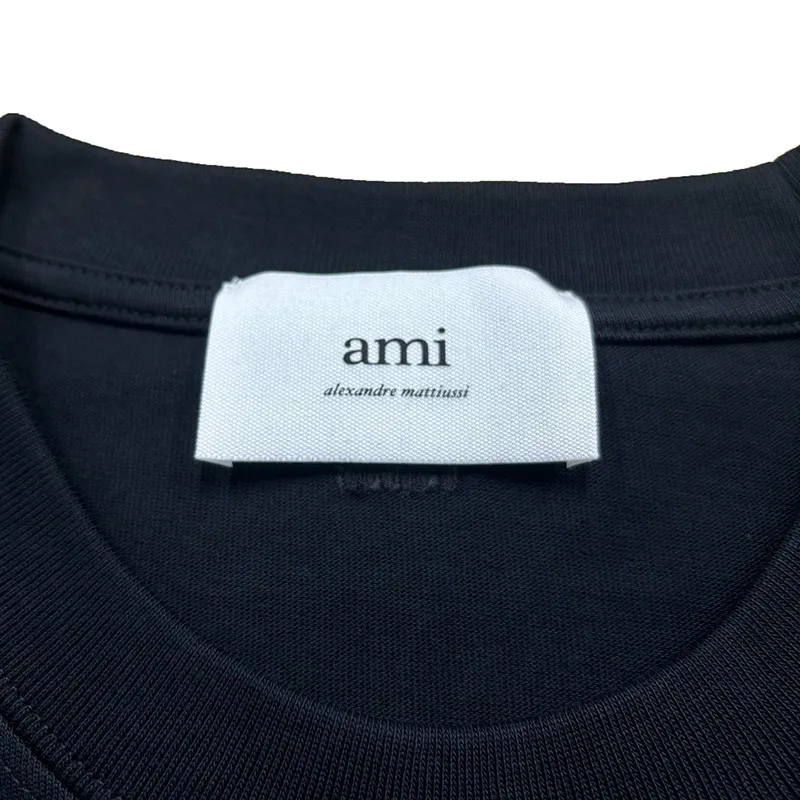 AMI PARIS  |Crew Neck Heart Plain Cotton Short Sleeves Logo Designers