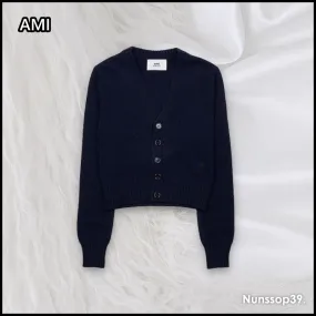 AMI PARIS  |Heart Casual Style Wool Street Style Long Sleeves Plain