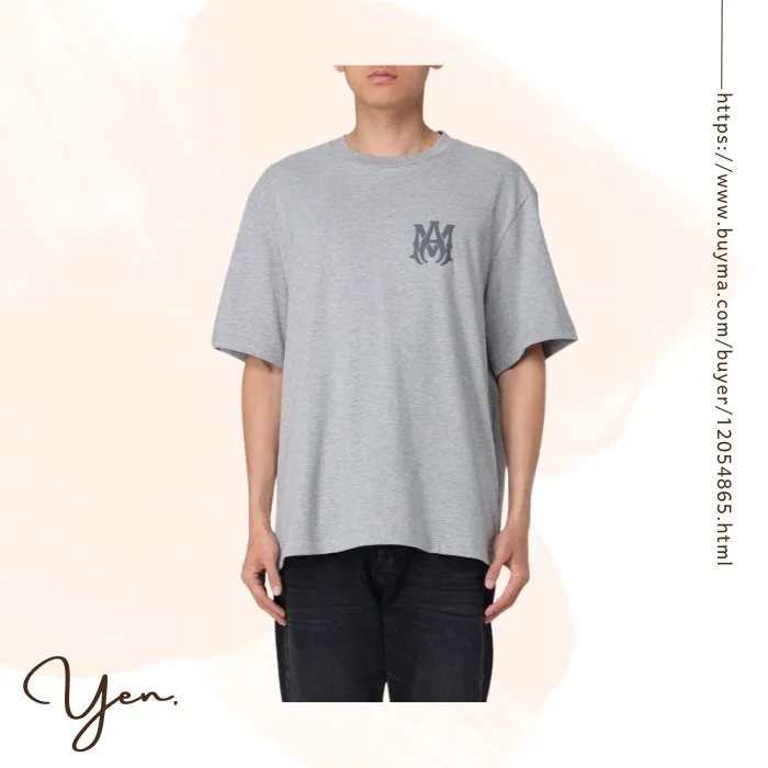 AMIRI  |Crew Neck Street Style Cotton Short Sleeves Logo