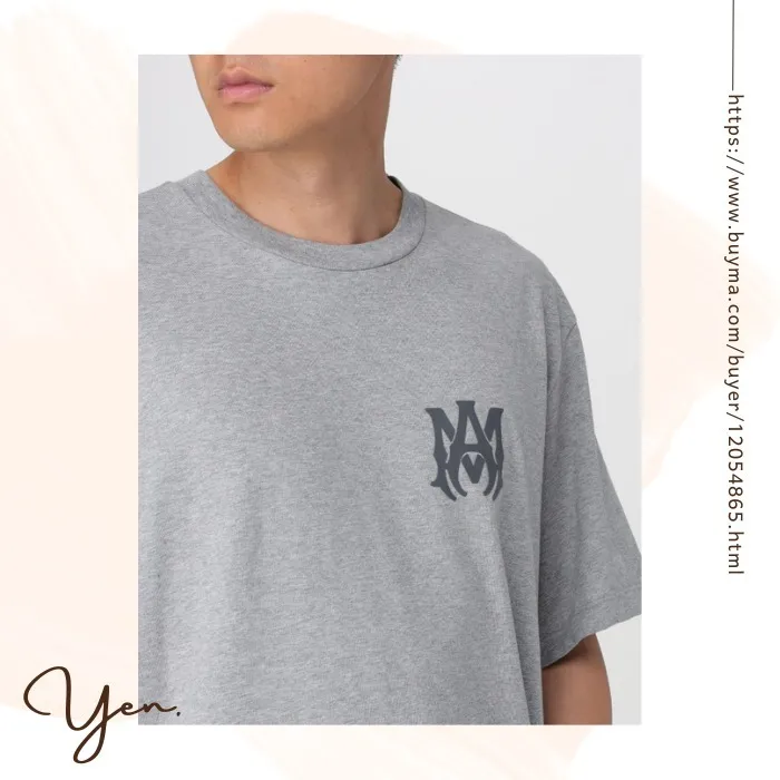 AMIRI  |Crew Neck Street Style Cotton Short Sleeves Logo