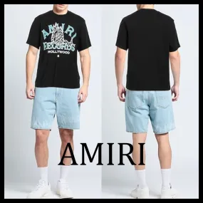 AMIRI  |Crew Neck Unisex Street Style Plain Cotton Logo