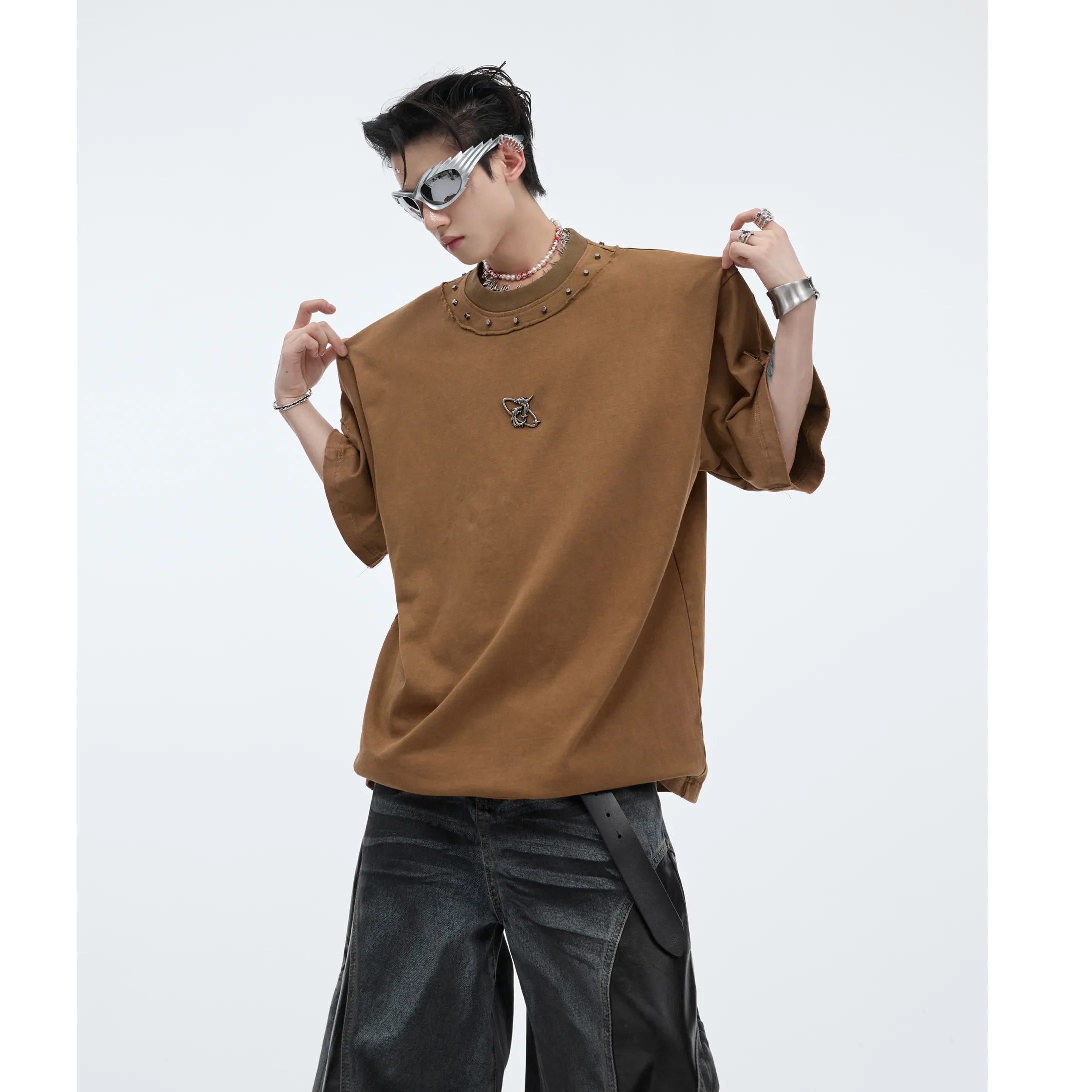 Argue Culture  |Crew Neck Unisex Street Style Plain Cotton Short Sleeves