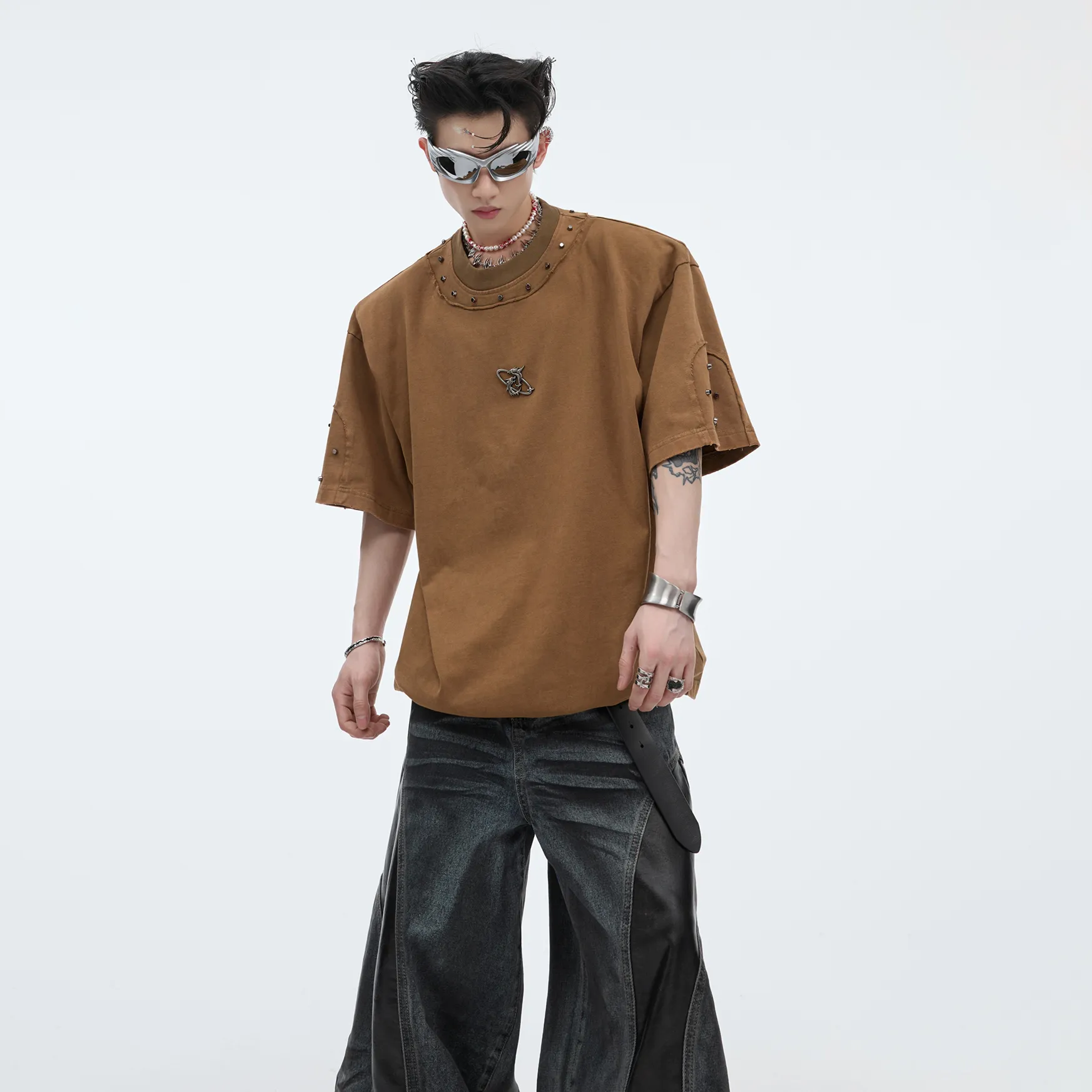 Argue Culture  |Crew Neck Unisex Street Style Plain Cotton Short Sleeves