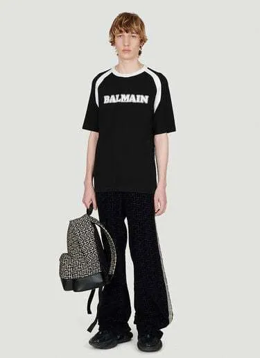 BALMAIN  |Crew Neck Nylon Street Style Short Sleeves Logo Luxury