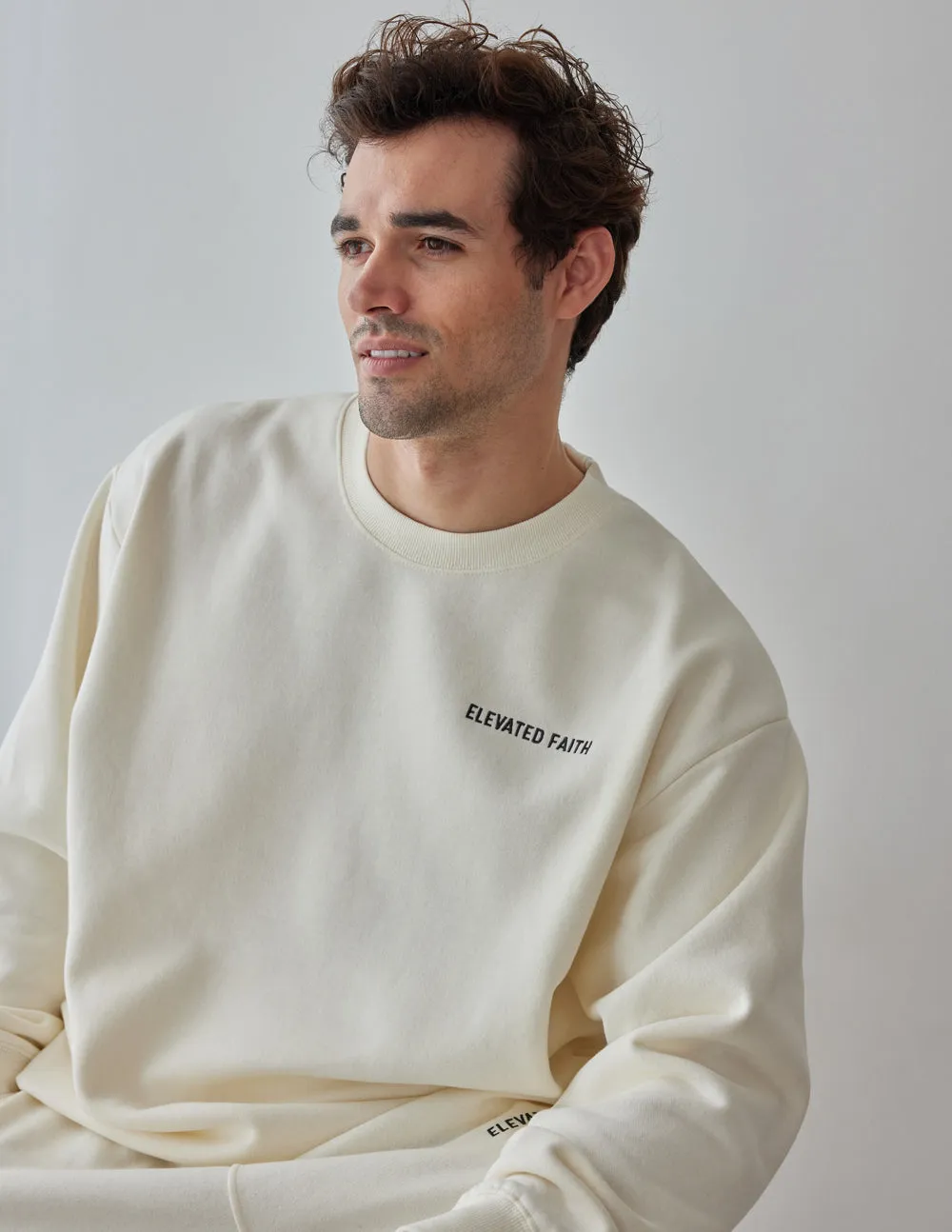 Basics White Sand Unisex Crewneck