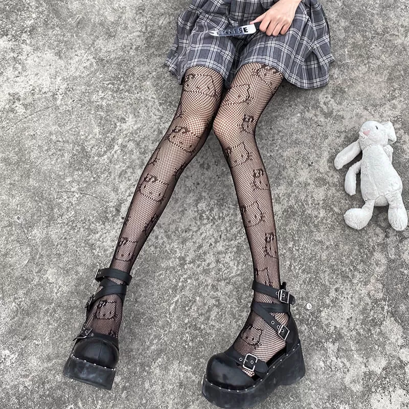 Black fishing net socks pantyhose BY7005