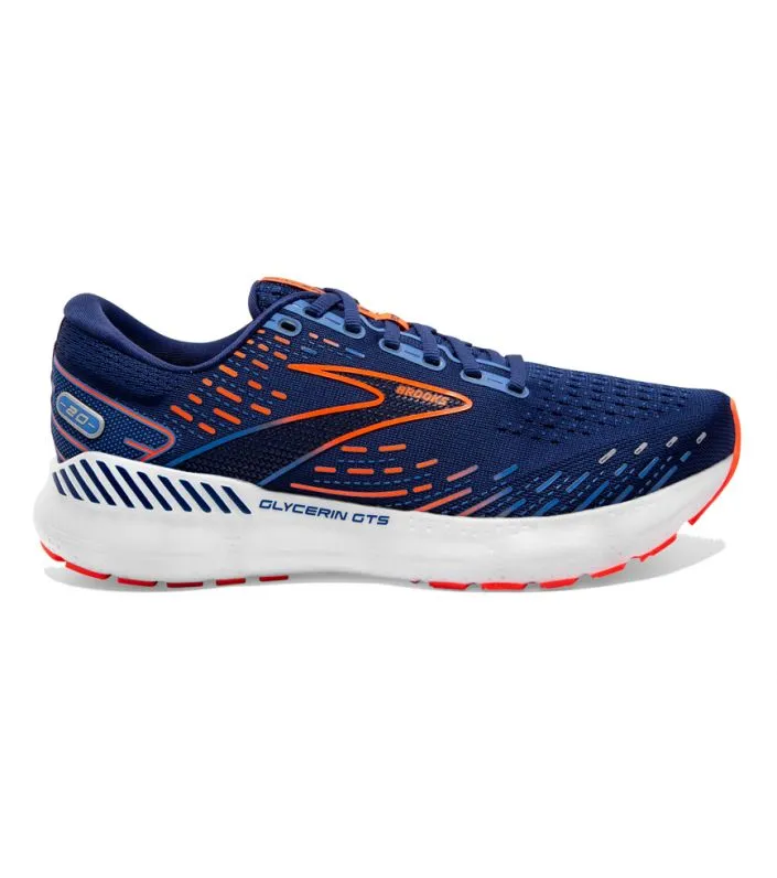 Brooks Men's Glycerin GTS 20 Running Shoe - Blue Depths/Palace Blue/Orange