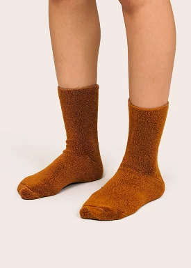 Burnt Yellow Buckle Overankle Socks