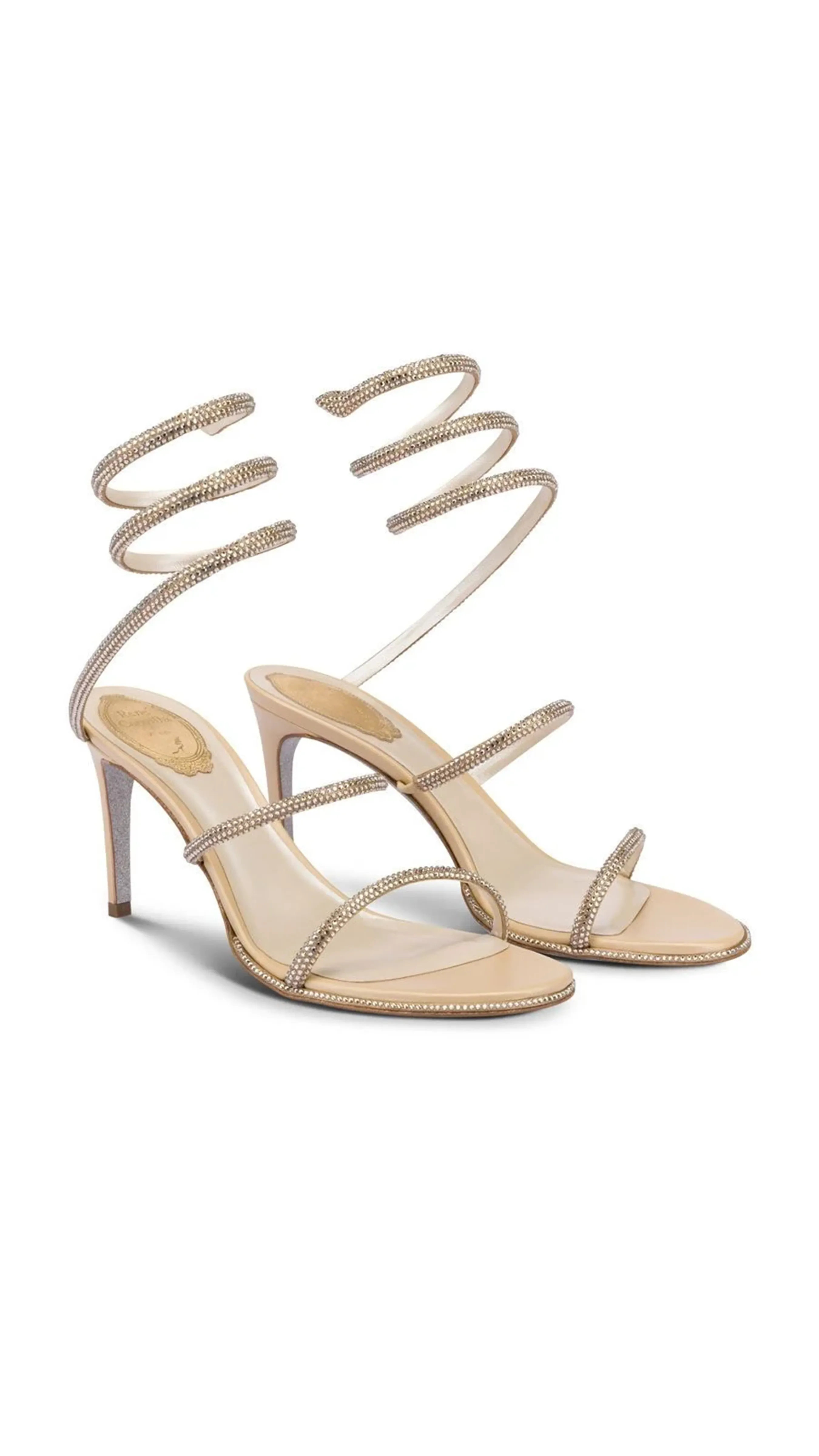 Cleo Lace-up Ankle Sandal 80 - Beige