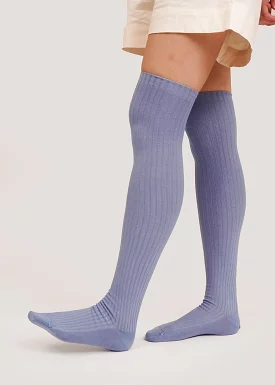 Cove Blue Overknee Socks