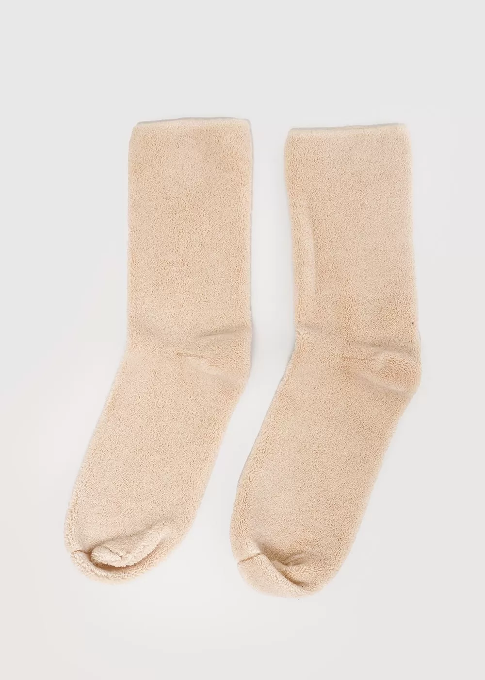 Cream Buckle Overankle Socks