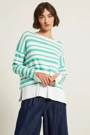 Diffusione Tessile  |Crew Neck Stripes Casual Style Long Sleeves Plain