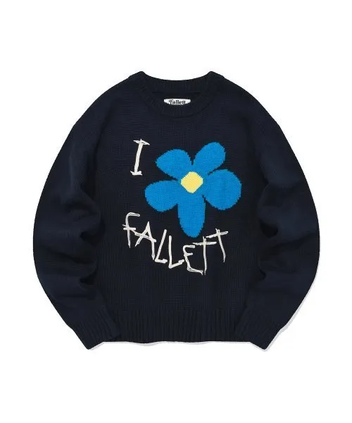 Fallett  |Crew Neck Flower Patterns Street Style Long Sleeves