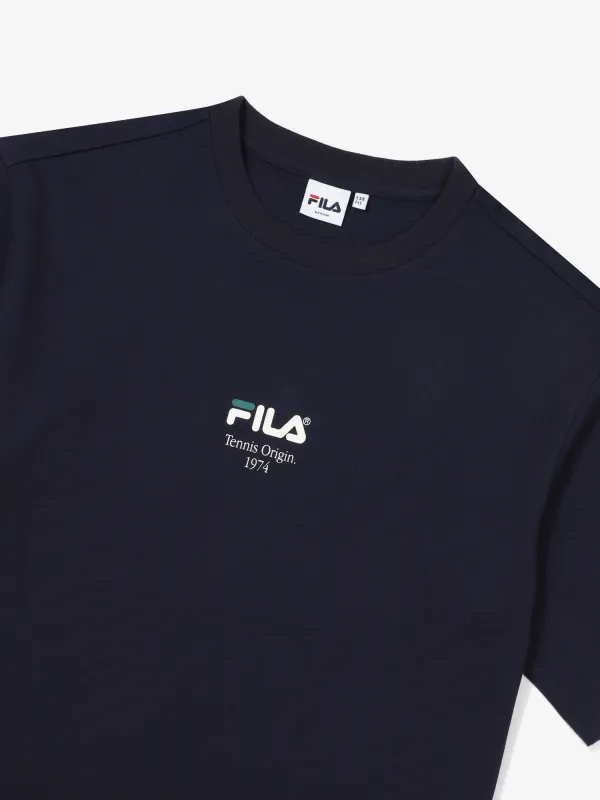 FILA  |Crew Neck Unisex Street Style Plain Cotton Short Sleeves