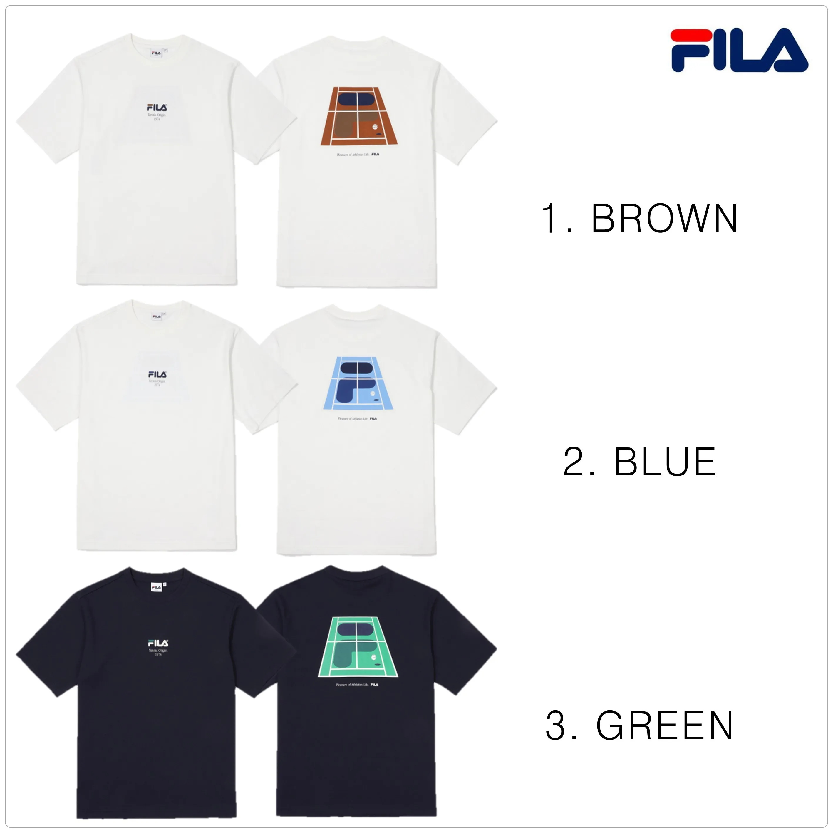 FILA  |Crew Neck Unisex Street Style Plain Cotton Short Sleeves