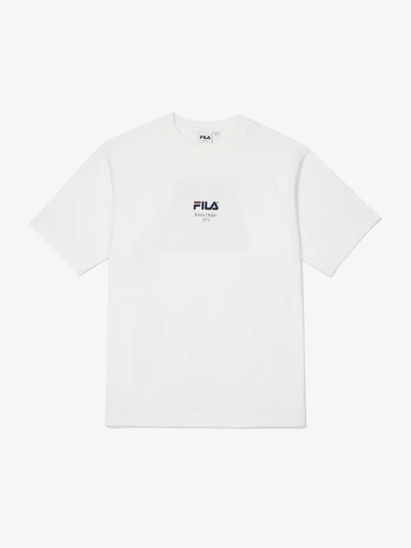 FILA  |Crew Neck Unisex Street Style Plain Cotton Short Sleeves