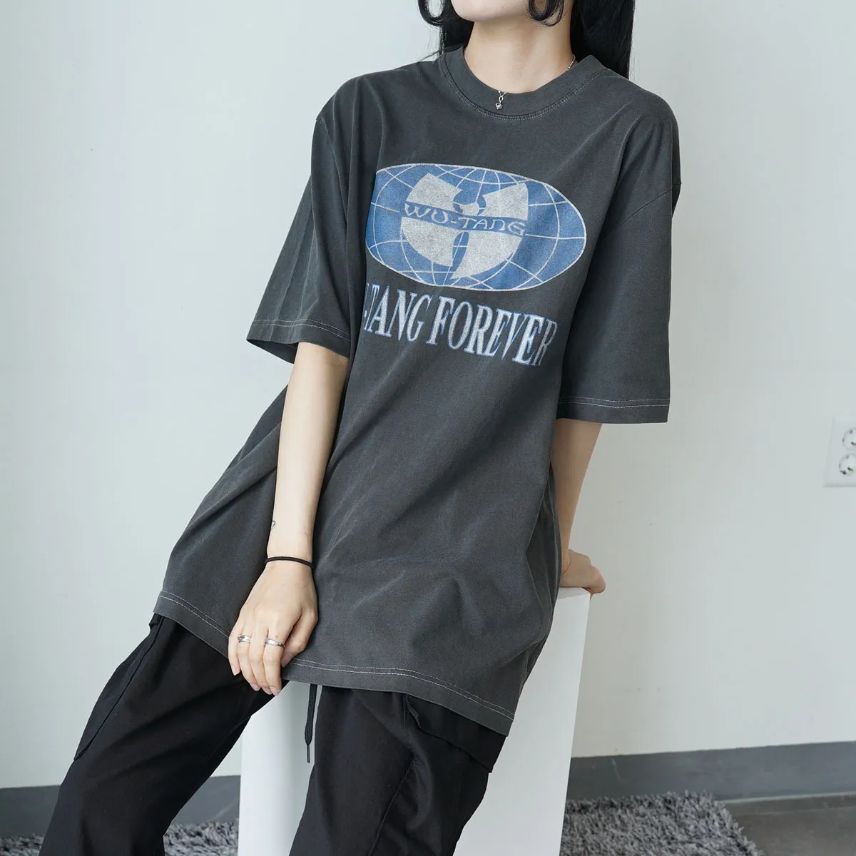 IONSEOUL  |Crew Neck Unisex Street Style Short Sleeves