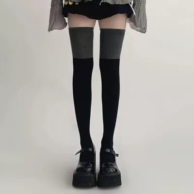 Japanese jk long tube knee socks autumn and winter black socks BY11133