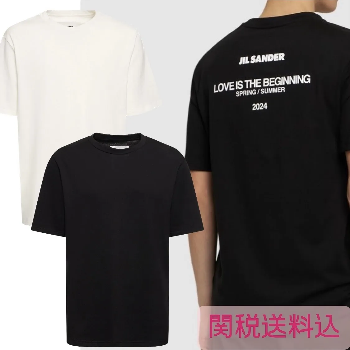 Jil Sander  |Crew Neck Plain Cotton Short Sleeves Logo Designers