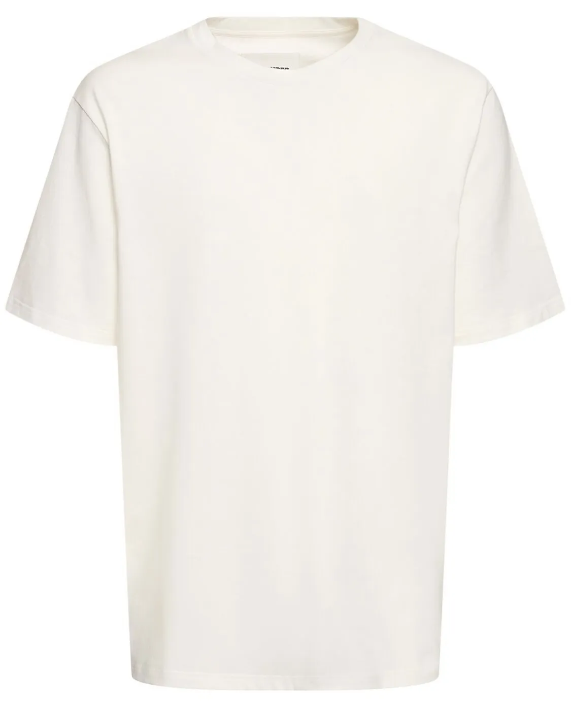 Jil Sander  |Crew Neck Plain Cotton Short Sleeves Logo Designers