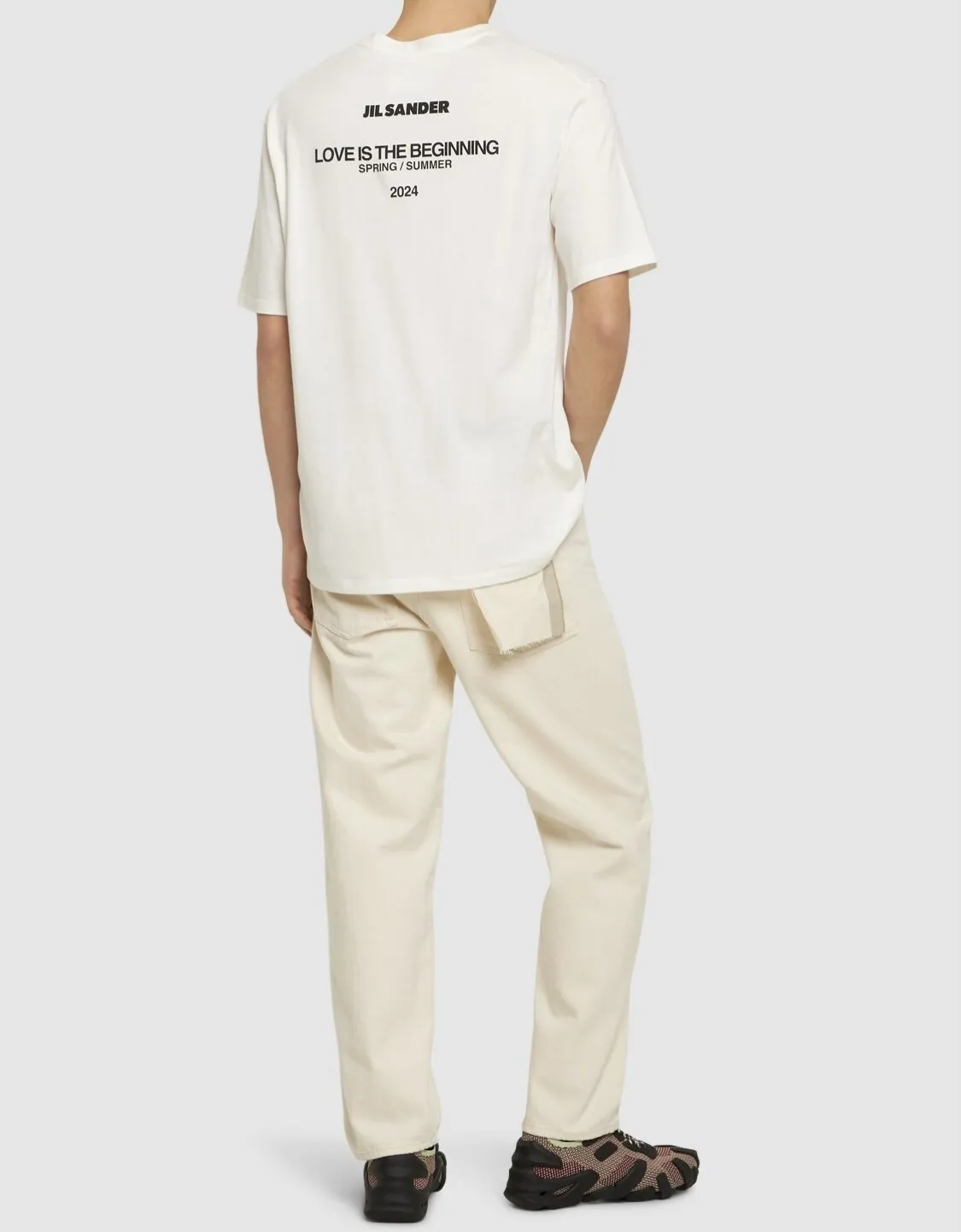 Jil Sander  |Crew Neck Plain Cotton Short Sleeves Logo Designers