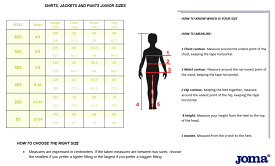 Joma Size Guide (Youth)