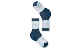 Kids' Hike Full Cushion Striped Crew Socks - Twilight Blue