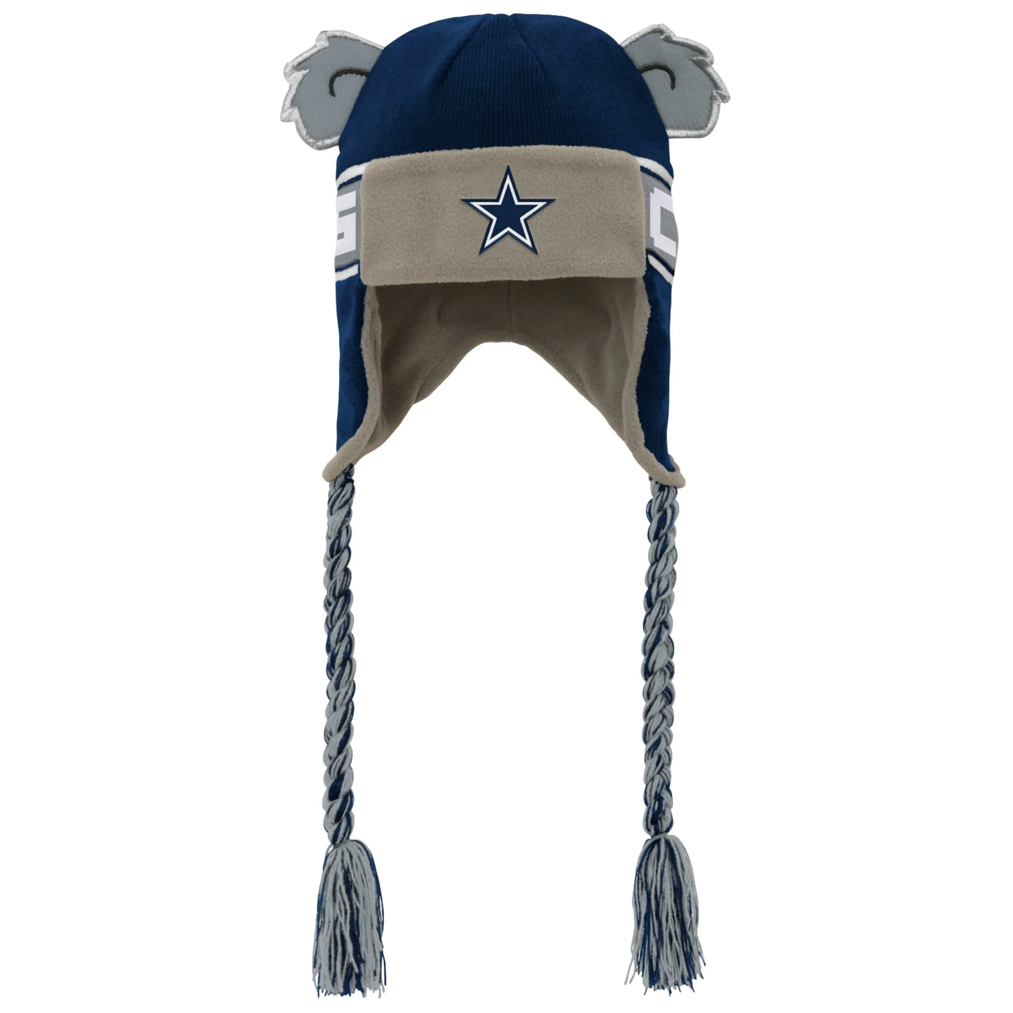 Lids Youth Outerstuff Navy Dallas Cowboys Wordmark Ears Trooper Knit Hat