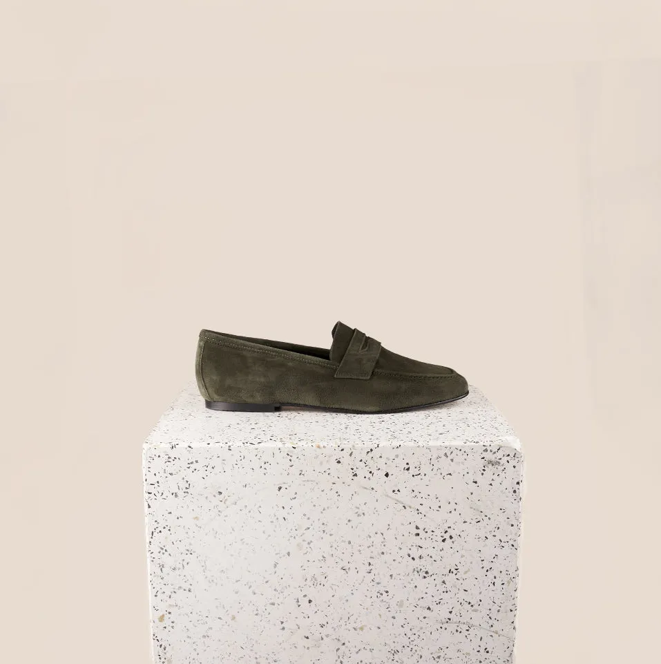 Lodi Due - Army Green Suede