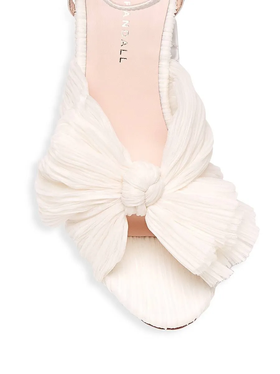 Loeffler Randall Camellia Knot Mule With Ankle Strap in Pearl