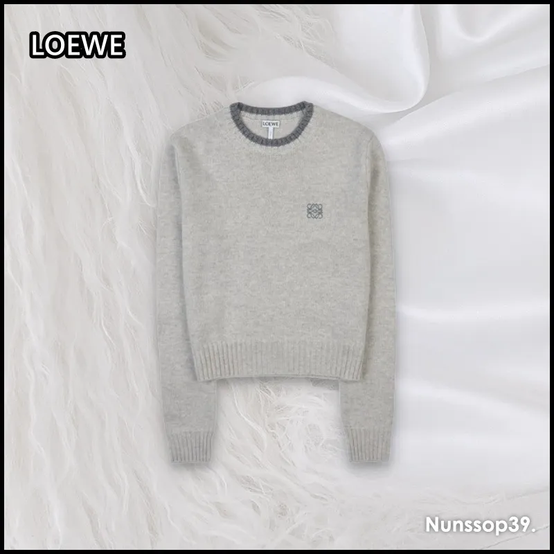 LOEWE  |Crew Neck Casual Style Wool Street Style Long Sleeves Plain