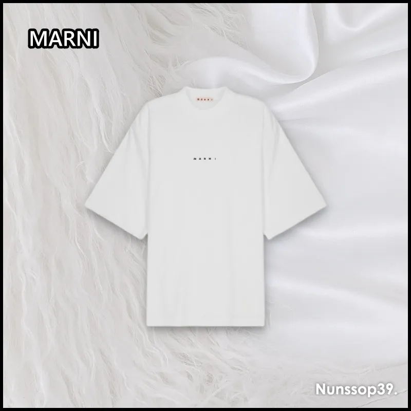 MARNI  |Crew Neck Street Style Plain Cotton Short Sleeves Logo