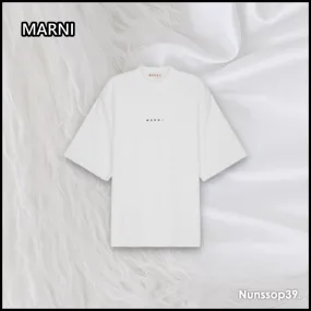 MARNI  |Crew Neck Street Style Plain Cotton Short Sleeves Logo