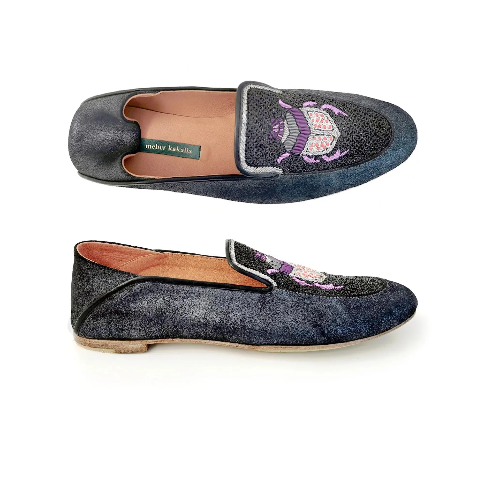 Meher Kakalia Scarab Moccasin - Shiny Black