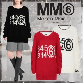 MM6 Maison Margiela  |Crew Neck Casual Style Unisex Street Style Long Sleeves