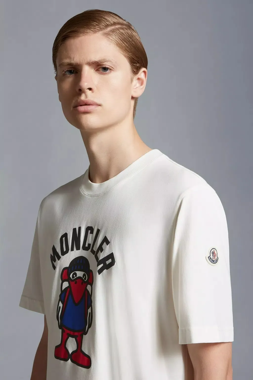 MONCLER  |Crew Neck Plain Cotton Short Sleeves Crew Neck T-Shirts