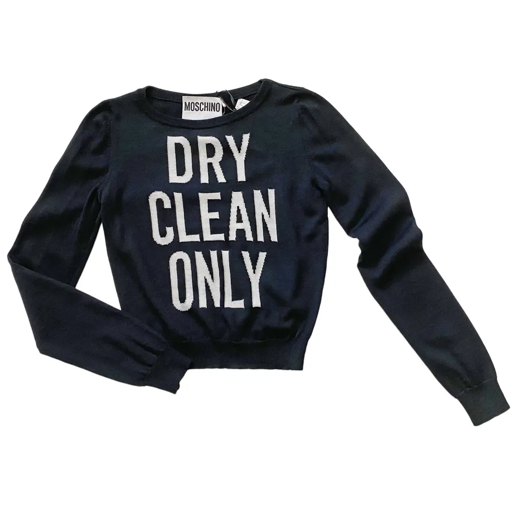 Moschino  |Crew Neck Casual Style Wool Long Sleeves Medium Office Style