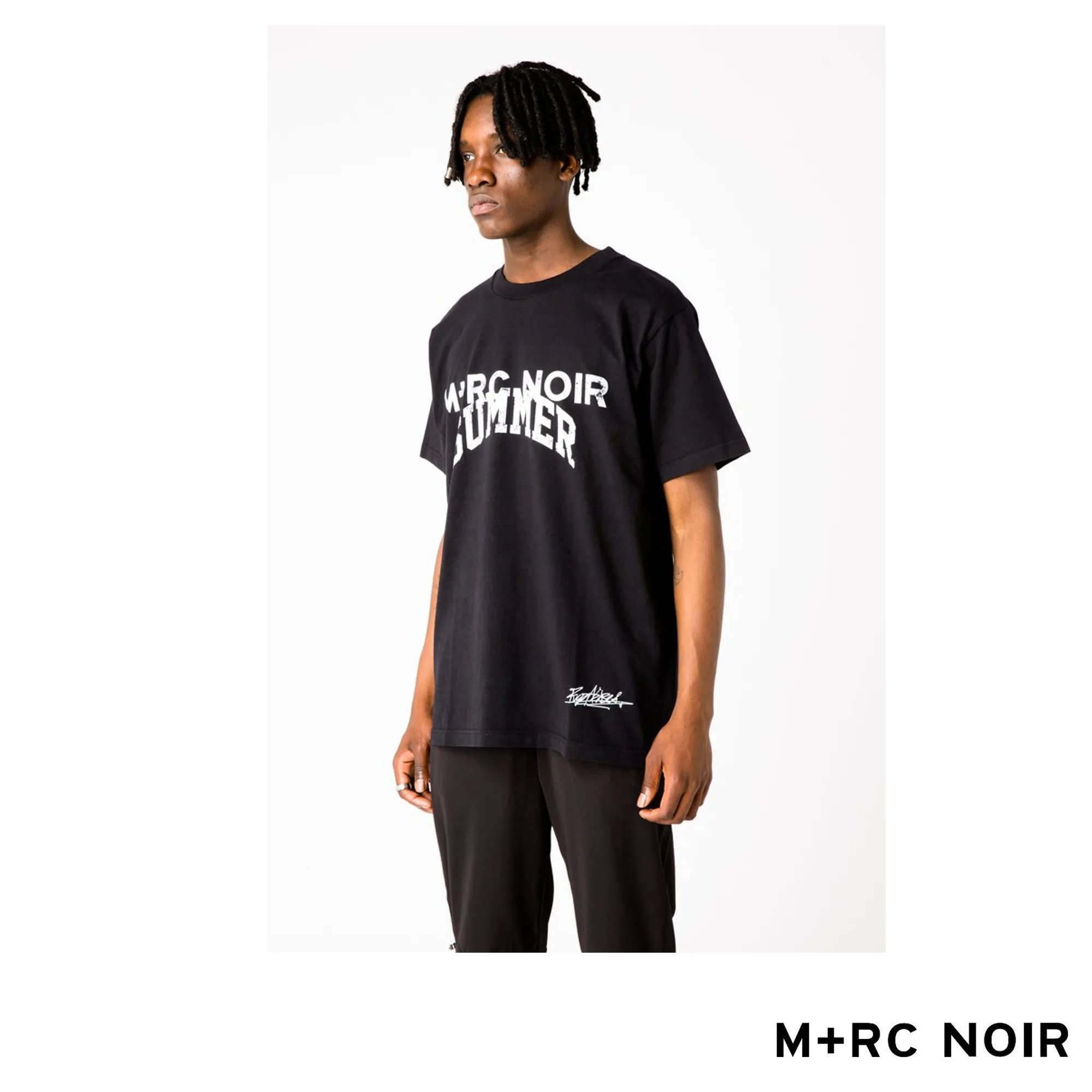 MRC NOIR  |Crew Neck Flower Patterns Unisex Street Style Collaboration