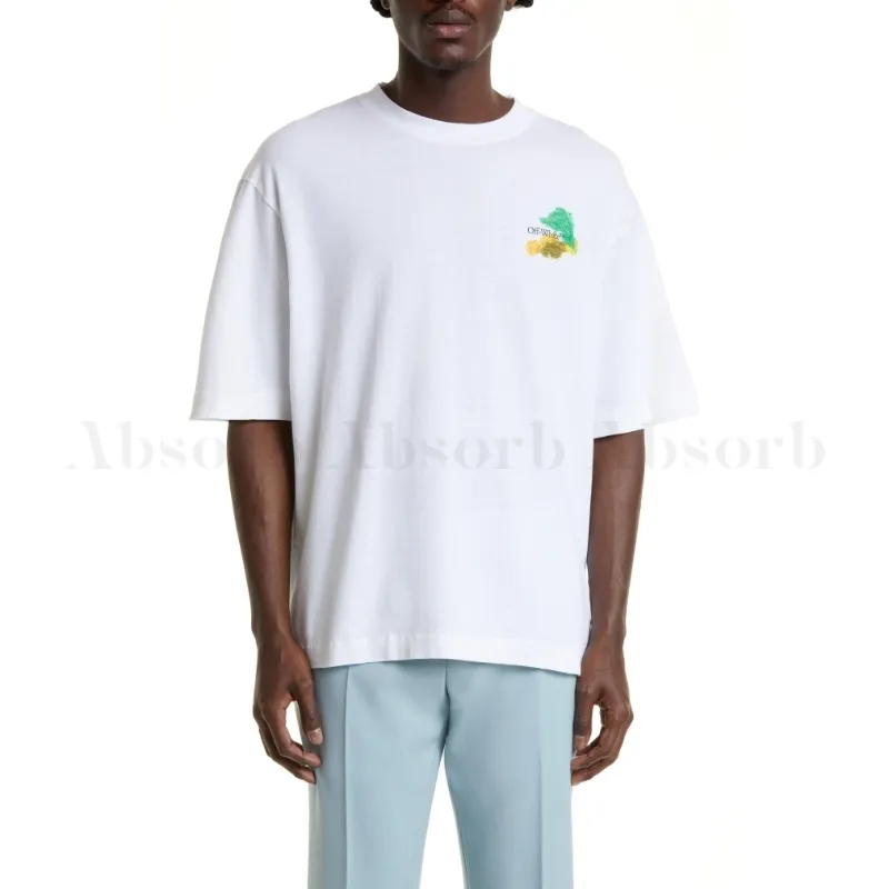 Off-White  |Crew Neck Street Style Cotton Short Sleeves