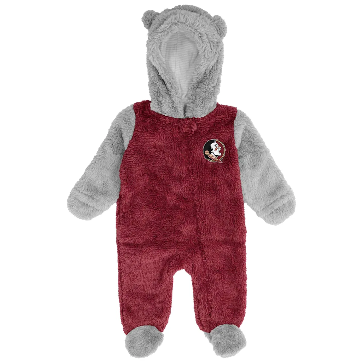 Outerstuff Infant Seminole Logo Fuzzy Teddy Sleeper - Garnet/Grey