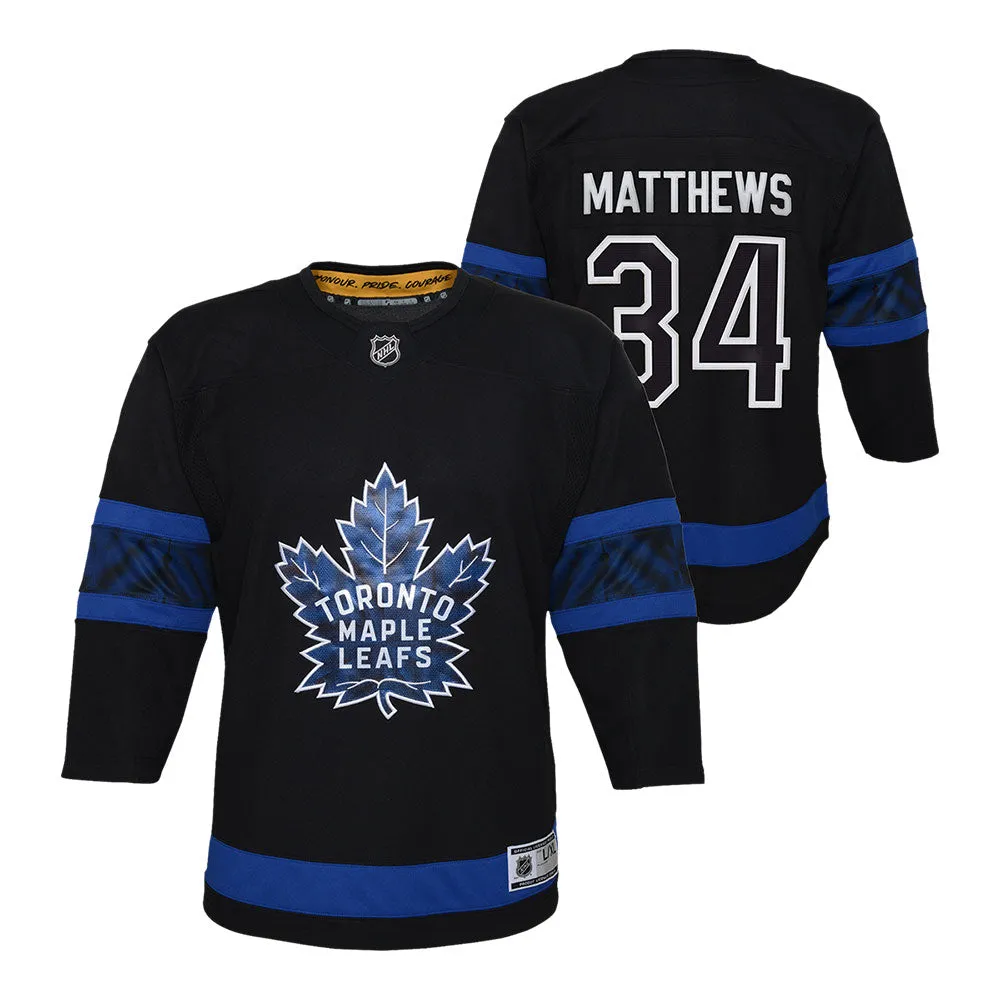 OUTERSTUFF TORONTO MAPLE LEAFS AUSTON MATTHEWS INFANT BLACK THIRD JERSEY