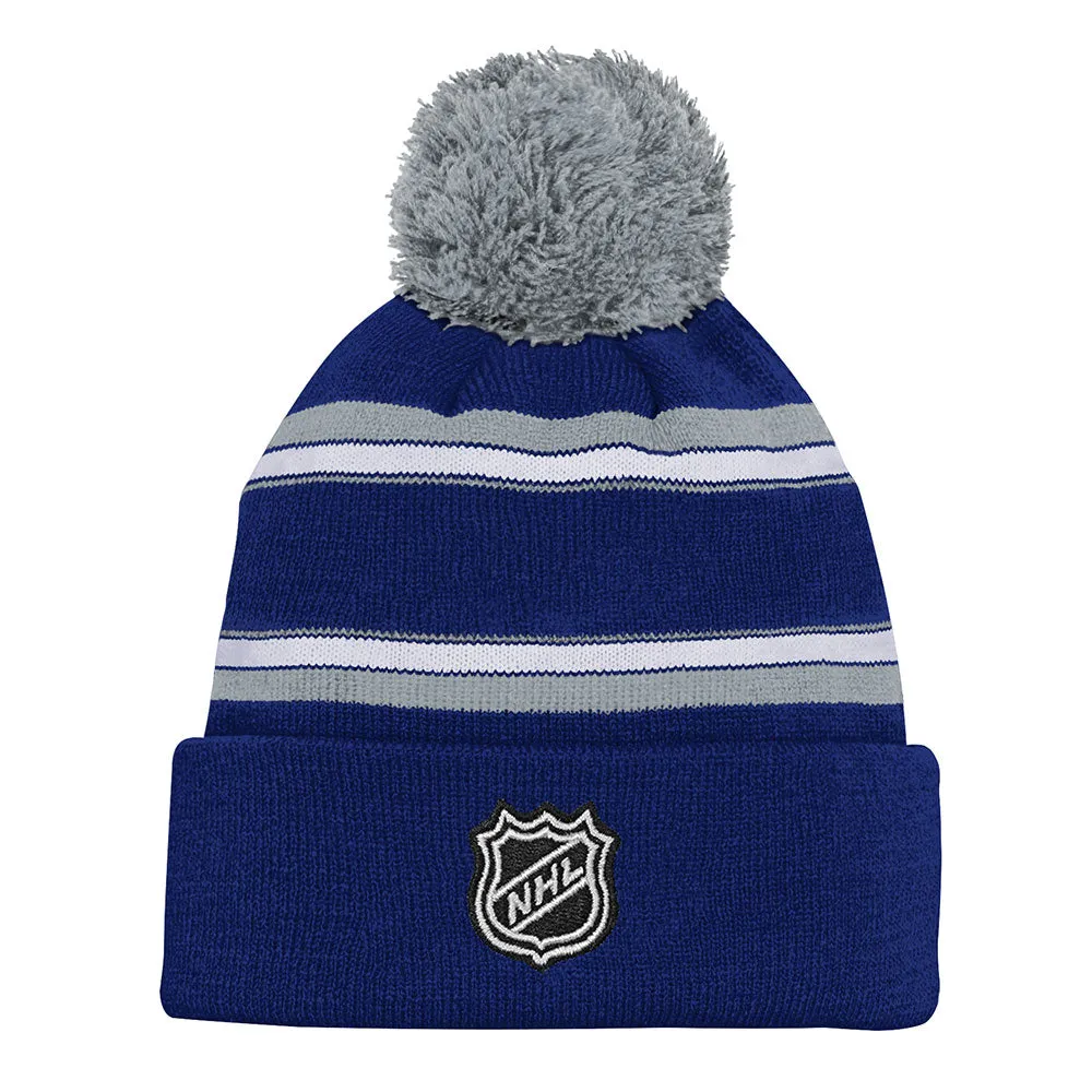 OUTERSTUFF TORONTO MAPLE LEAFS JACQUARD YOUTH CUFFED KNIT POM TOQUE