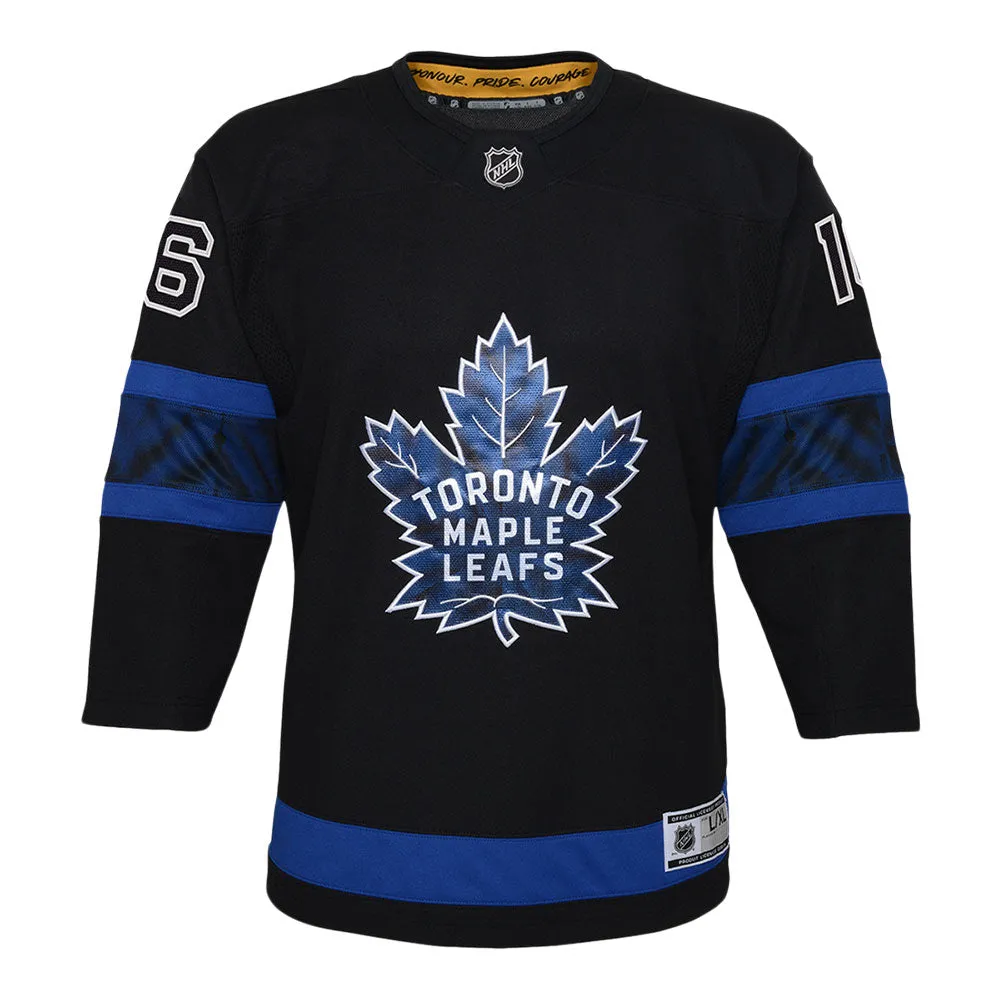 OUTERSTUFF TORONTO MAPLE LEAFS MITCH MARNER KIDS PREMIER BLACK THIRD JERSEY