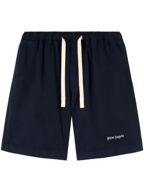 Palm Angels Bermuda navy à logo brodé