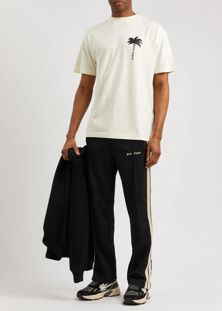 Palm Angels  |Crew Neck Street Style Plain Cotton Short Sleeves Logo